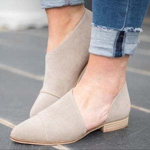 Nude slip on Booties
